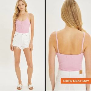 Knit Solid Sleeveless Bodysuit - Cami Bodysuit - Women's Bodysuit